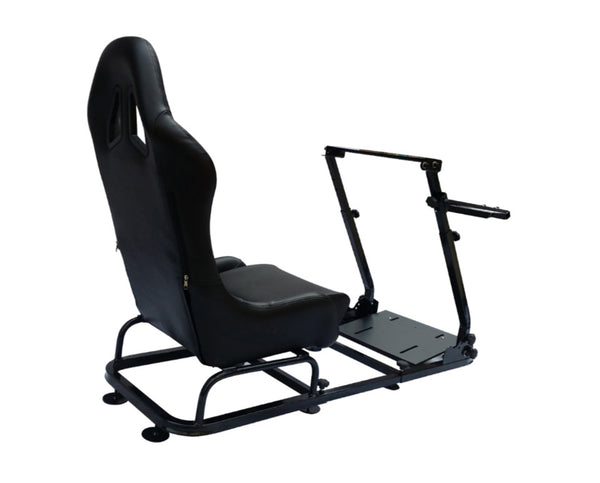 Driving Game Folding Chair Sim Racing Seat & Frame Syn Leather Gaming Wheel Rig