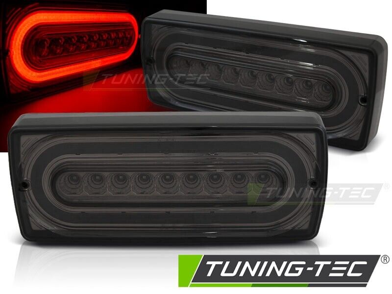 Tuning-Tec Pair LED Lightbar DRL Rear Lights W463 461 MB G-CLASS 90-12 SMOKE LHD