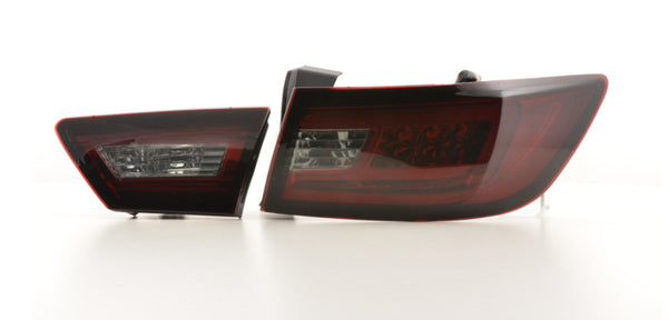 FK Pair LED Lightbar DRL Rear Lights Renault Clio 4 MK4 X98 12-16 red black LHD