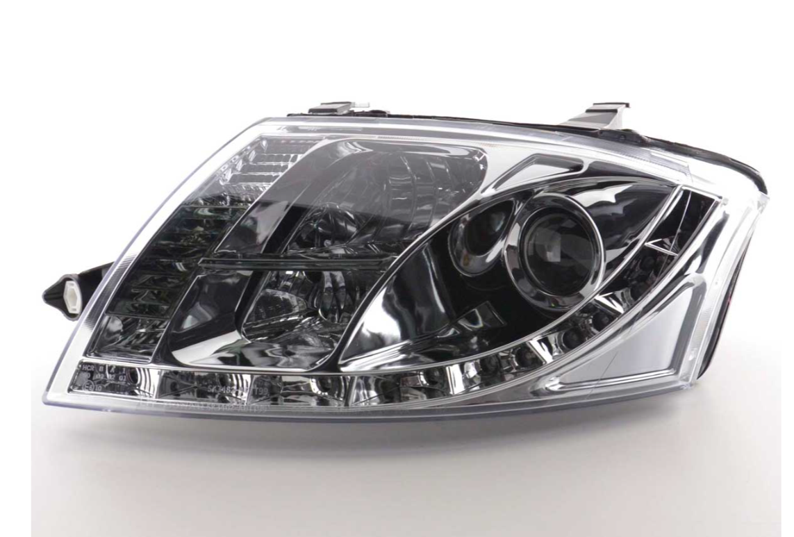 FK LED DRL Lightbar Halo Headlights Audi TT 8N 99-06 chrome 1.8 3.2 10 pin LHD