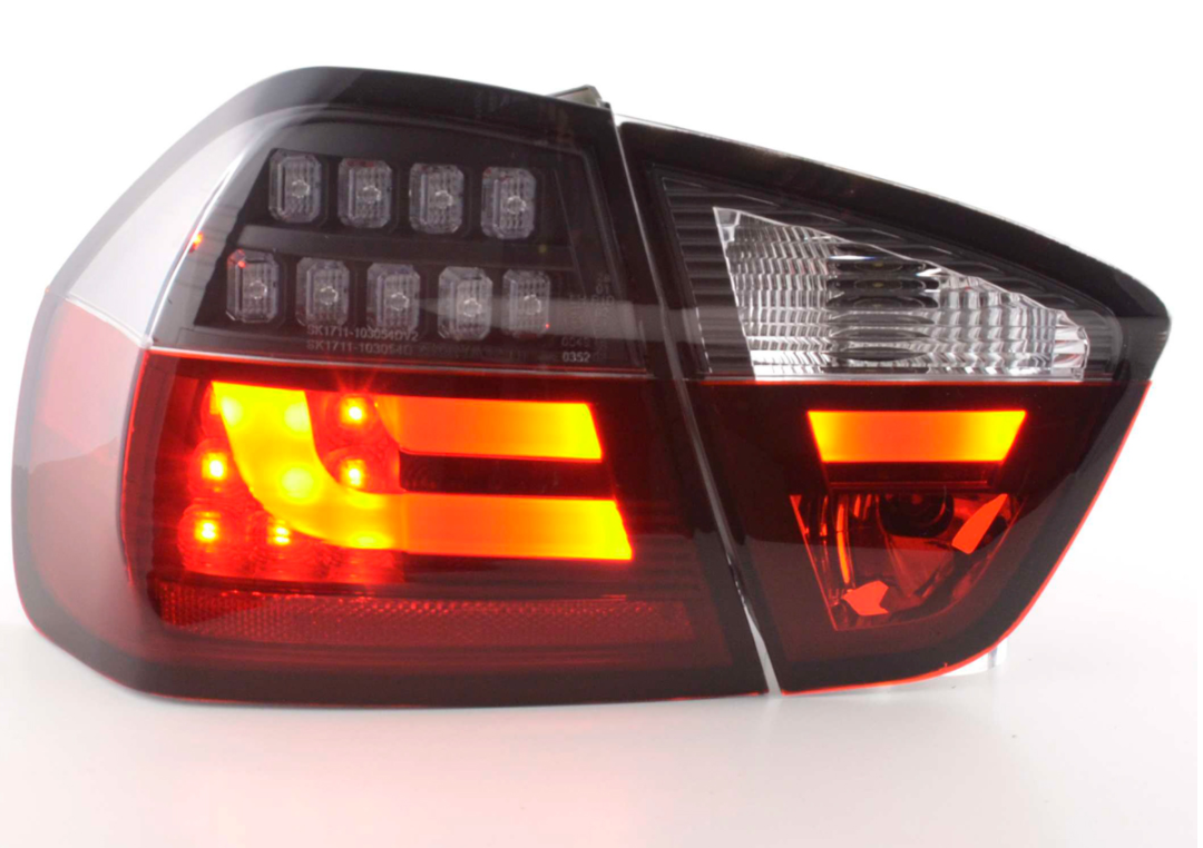 FK Paar LED-RÜCKLEUCHTEN BMW E90 E91 3 SERIE 05-08 rot schwarz LHD 320 330 335 M3