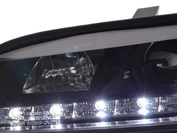 FK LED Halo LIGHTBAR LUXE Headlights DRL Vauxhall Opel Vectra B 96-99 black LHD