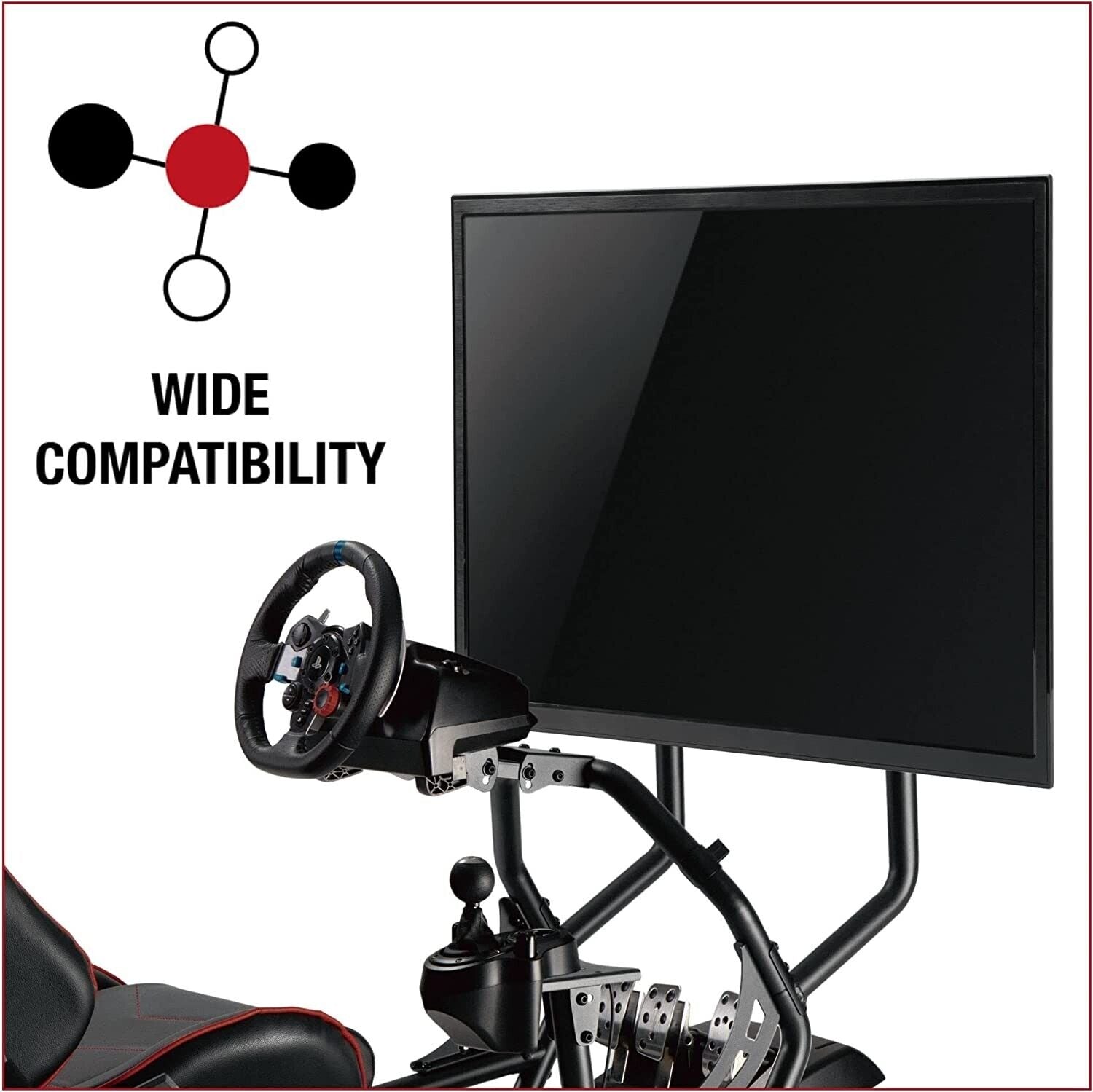 AZ Driving Game Sim Racing Frame Rig INC SEAT Wheel Pedals Xbox PS PC F1 Screen