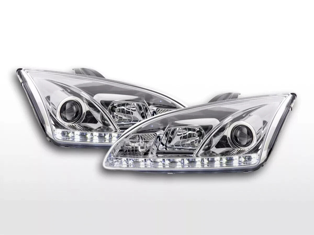 FK LED DRL Halo Lightbar LUXE Headlights Ford Focus C307 2 MK2 3/4/5d 05-08 RHD