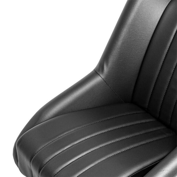 AS x1 Univ Classic Car Retro Kit Sports Fixed Back Bucket Seat Black inc slides