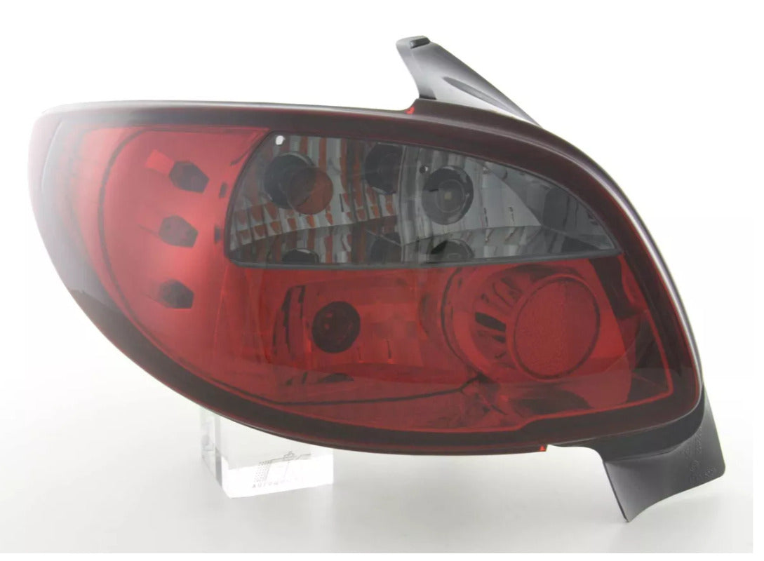 FK Pair Tail Lamps Rear Lights Peugeot 206 2 MK2 98-05 black & red LHD