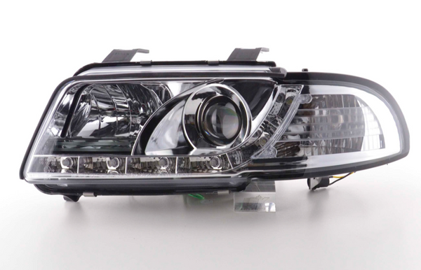 FK Pair LED DRL Halo Lightbar Headlights Audi A4 B5 8D 94-99chrome S4 LHD