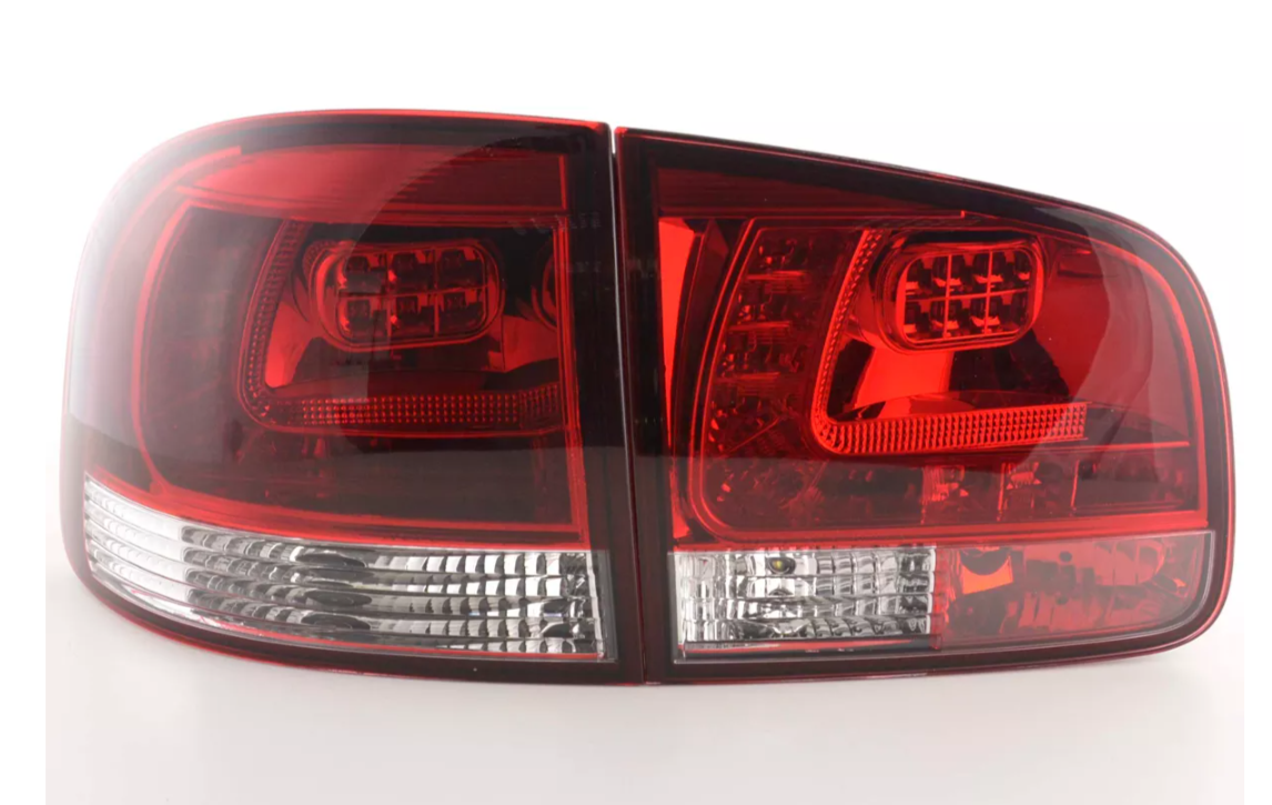 FK Pair LED DRL Rear Lights Lightbar VW Touareg 1 MK1 7L 03-09 Red Clear LHD