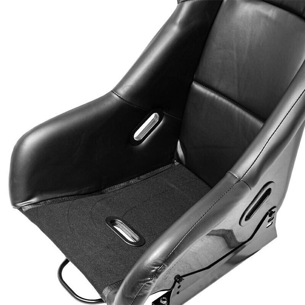 x2 Autostyle Black Syn Leath Sports Car Bucket Seats Fiberglas-Rückenlehne