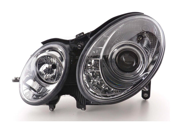 FK LED DRL Angel Eye Projector Headlights Mercedes E-Class W211 06-08 AMG LHD