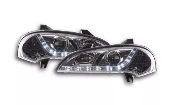 FK LED DRL Halo Lightbar Headlights Opel Vauxhall Tigra 95-03 Chrome