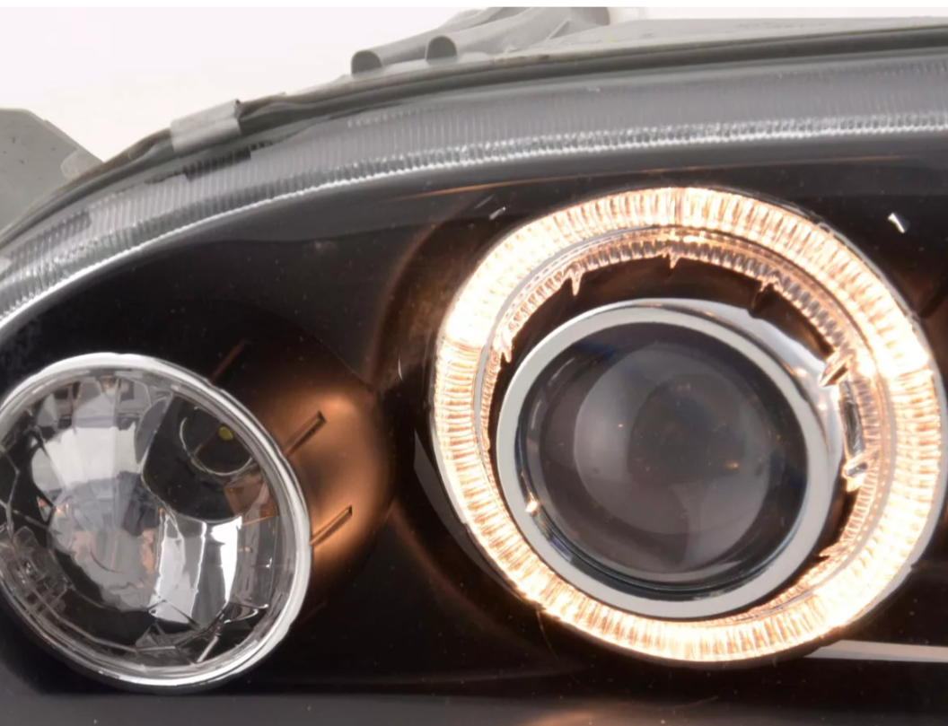 FK LED DRL Angel Eye Projektorscheinwerfer VW Golf 3 MK3 1HXO EXO 91-97 LHD + RHD