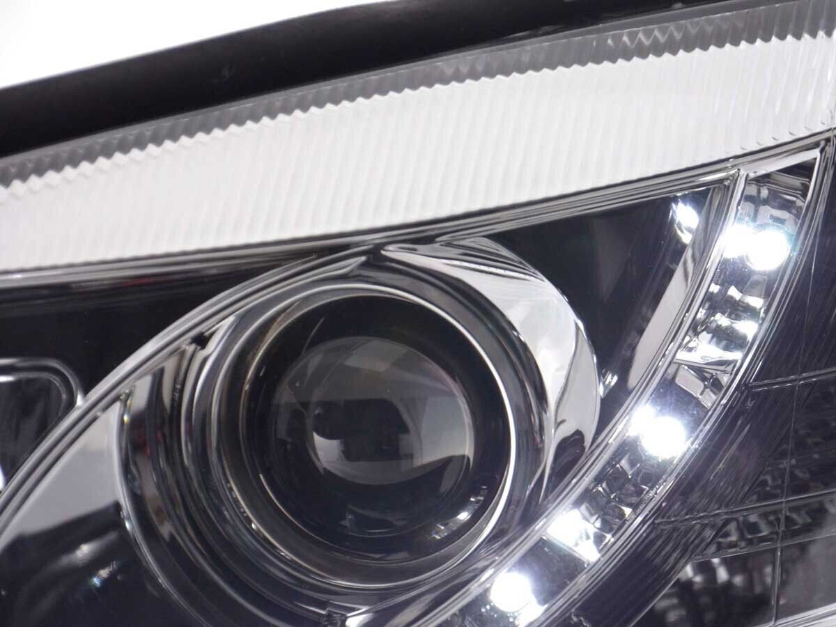 FK LED DRL Lightbar Headlights Halo Projector Opel Zafira A 99-04 Chrome VXR LHD