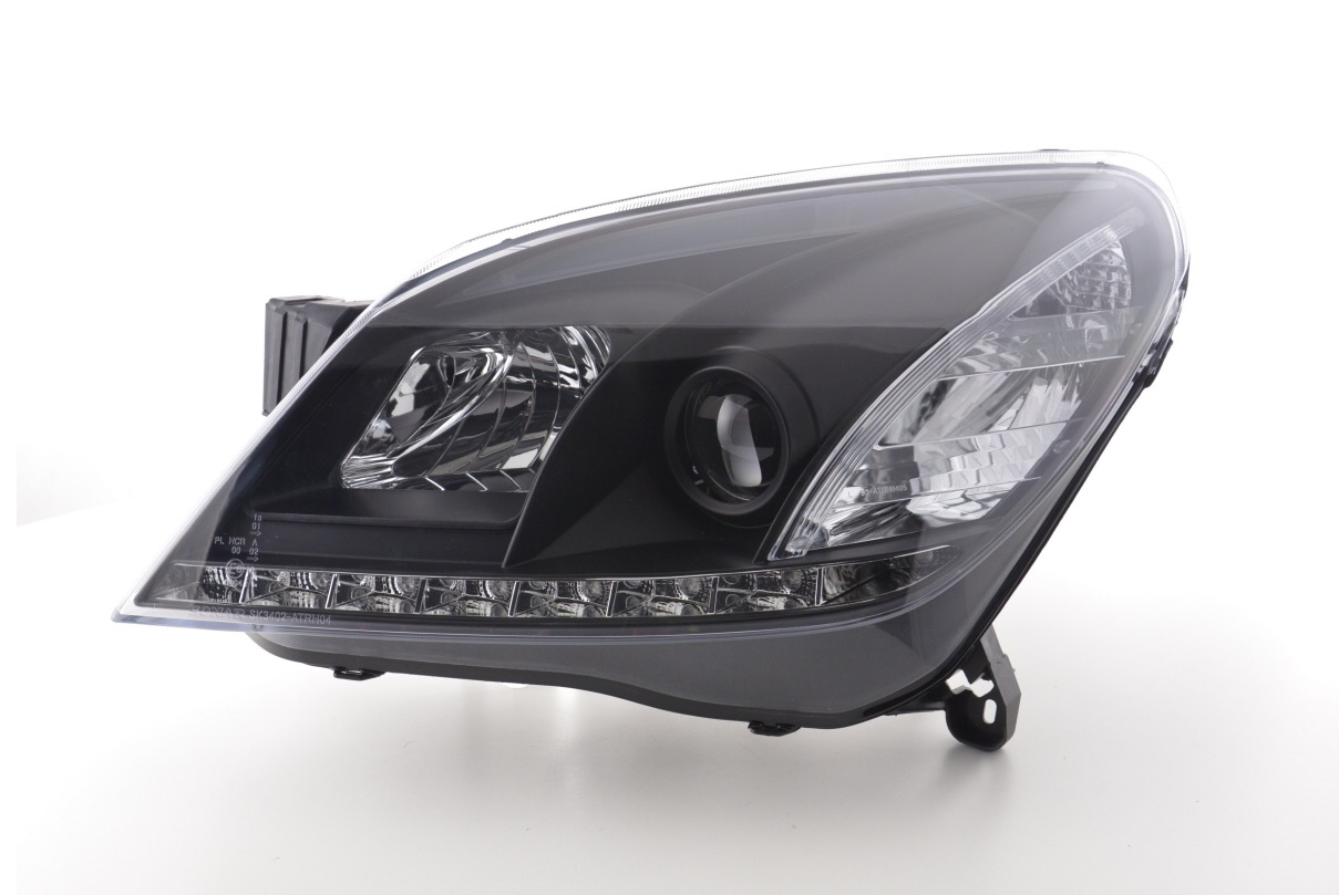 FK Paar LED DRL Projektorscheinwerfer Opel Astra H 04-10 schwarz RHD Plug &amp; Play