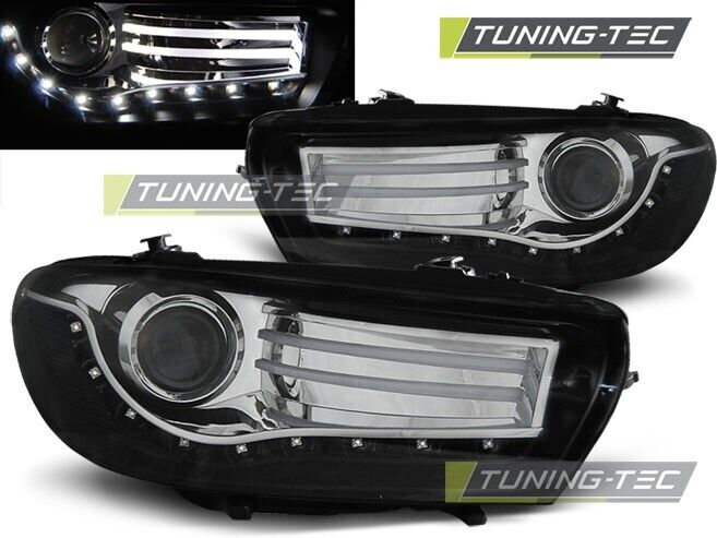 Tuning-Tec Pair LED DRL Halo Lightbar Headlights VW SCIROCCO 08-14 Black LHD