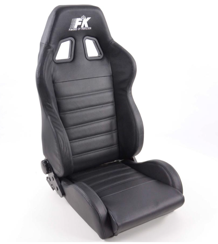 FK Par Universales Reclinable Cubo SPORTS Asientos Negro Cuero Real Raza Edición