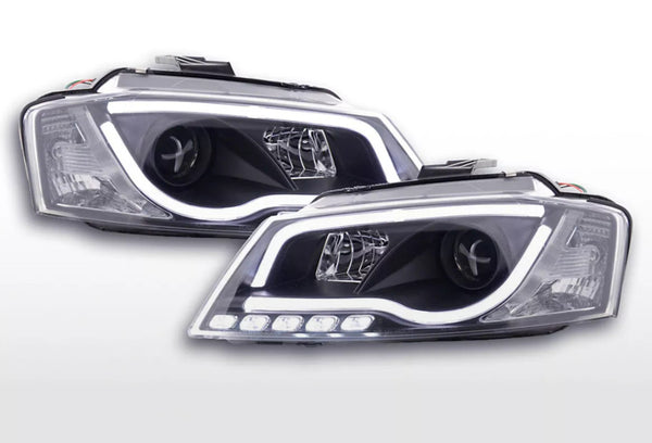 FK Pair LED DRL Headlights Halo Lightbar Audi A3 8P 8PA 08-12 Black ESP S3 LHD