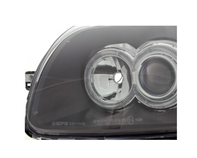 FK LED DRL Angel Eye Halo Ring headlights Renault Clio B 98-01 black LHD RHD UNI