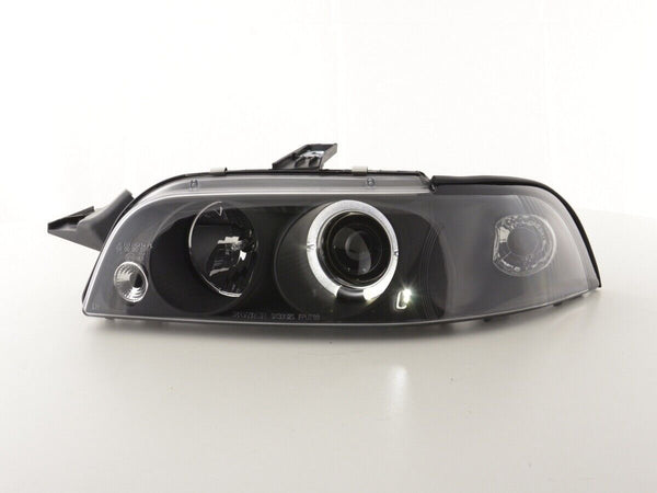 FK Pair LED DRL HALO Ring Headlights Fiat Punto 176 1 MK1 188 93-98 black LHD