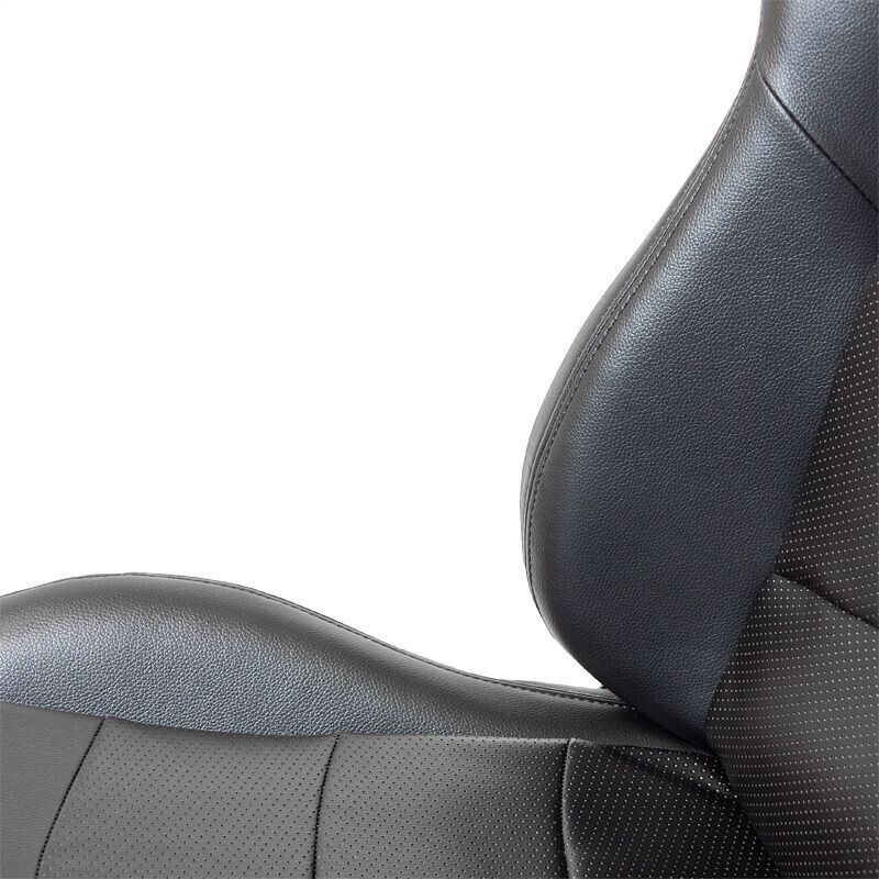 Auto-Style x1 Universal Pro Perforated Synthetic leather Bucket Seat Black +slides