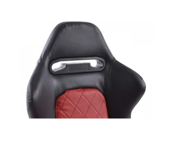 FK Universal Reclining Bucket Sports Seats - Deluxe Quilted Stitch Black & Red