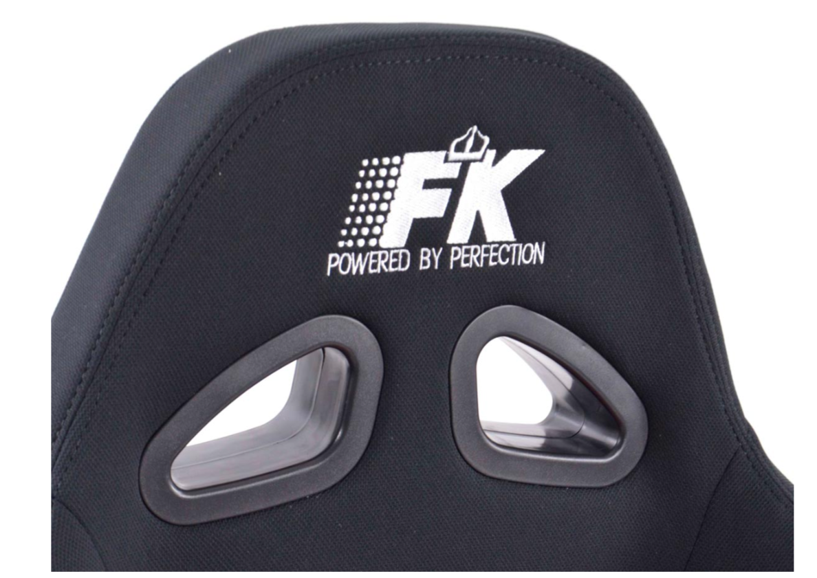 FK Pair Universal Reclining Bucket Sports Seats Black Red Textile Motorsport