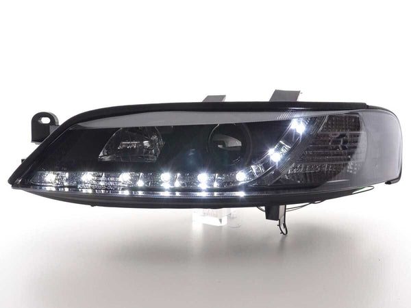 FK LED Halo LIGHTBAR LUXE Headlights DRL Vauxhall Opel Vectra B 96-99 black LHD