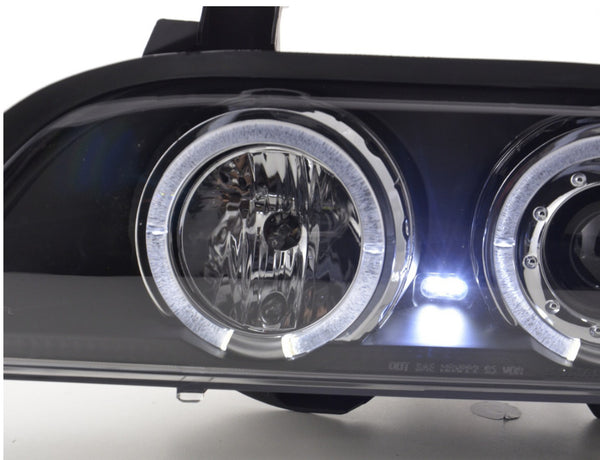 FK LED DRL Angel Eye Halo Ring Headlights BMW 5-series E39 95-00 black M5 LHD