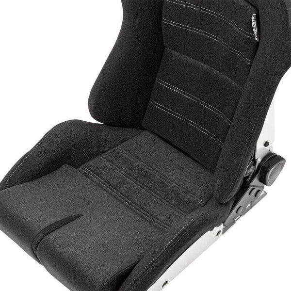 AUTOSTYLE BS5 x1 Universal Sports Bucket Seats Black & Grey slide runners