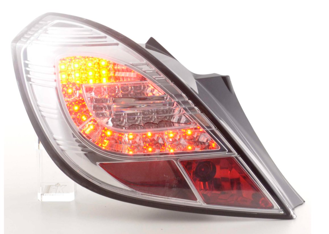 FK Set Rear Lights LED Lightbar Opel Corsa D 5-door 06-10 chrome LHD