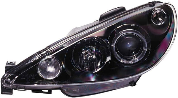 ATS Pair LED DRL Halo Headlights Peugeot 206 98-02 Black excl. GTi LHD