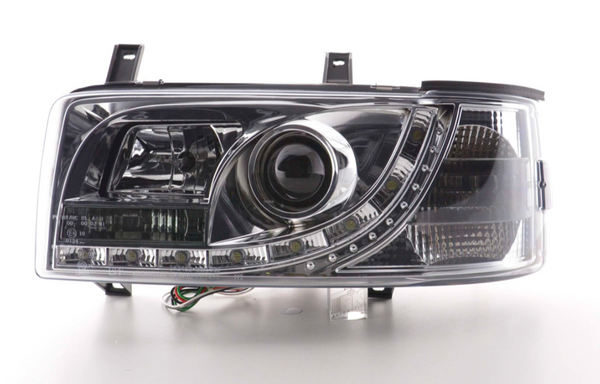 FK Set LED DRL Devil Eye Lightbar Scheinwerfer VW Transporter T4 90-96 Chrom LHD