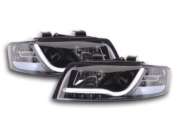 FK LED DRL Halo Lightbar Headlights Audi A4 B6 8E 01-04 Black S4 LHD