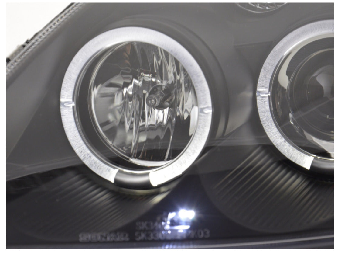 FK LED DRL Angel Eye Halo Headlights Ford Fiesta 6 JH1 JD3 MK6 03-07 black LHD