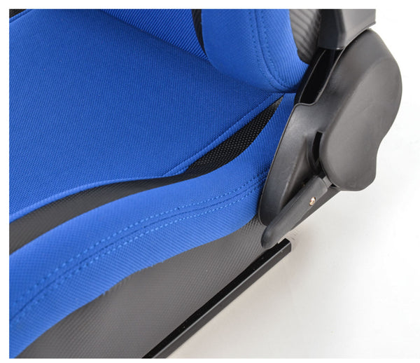 FK Universal Reclining Bucket Sports Seats RS Carbon Fibre Design Blue Edition