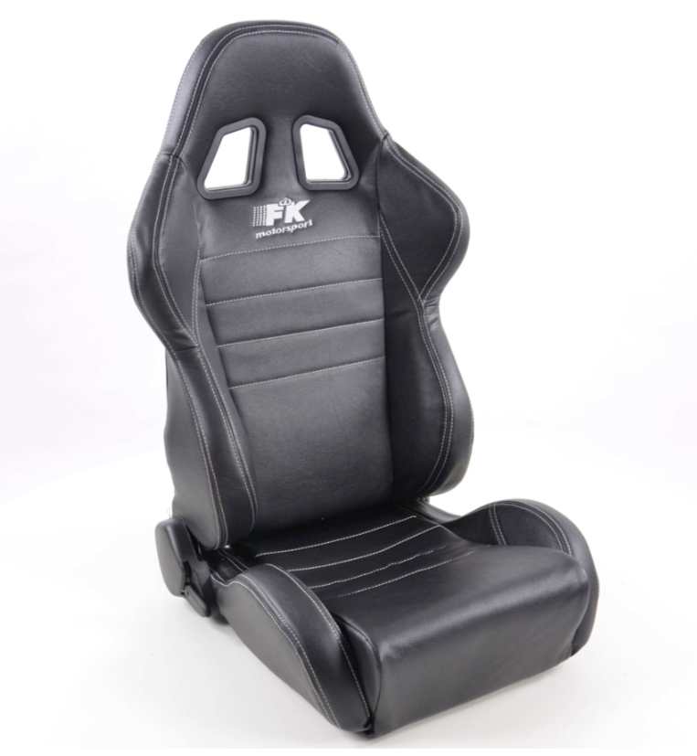 FK Universal Reclining Bucket Motorsports Seats - Deluxe Stitch Black Edition