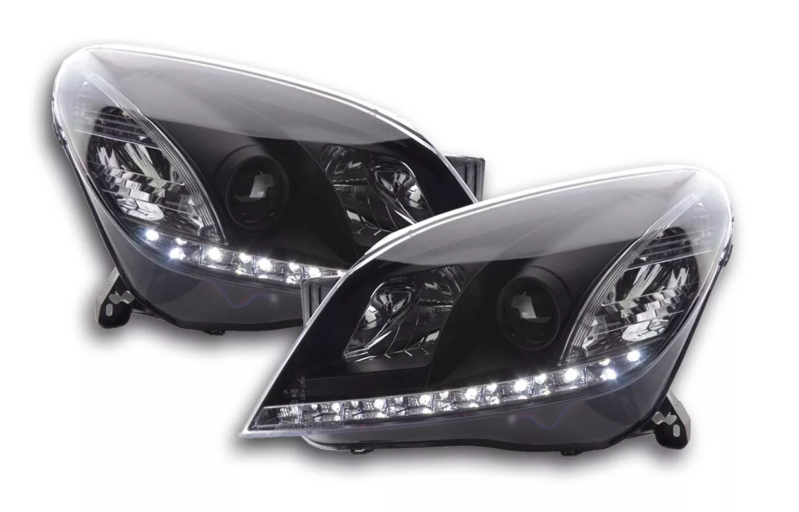 FK Set Astra H BJ 04-09 LED DRL Devil Eye Projector Headlights Plug & Play LHD