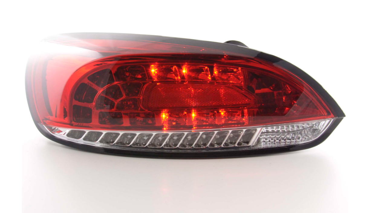 FK Paar LED-Lichtleiste RÜCKLEUCHTEN Lichtleiste DRL VW Scirocco 3 MK3 13 08+ rot klar