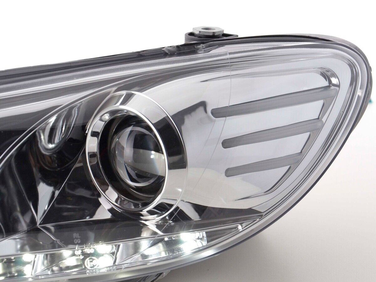 FK LED Lightbar DRL SERVO Headlights VW Scirocco 3 MK3 13 2008+ Chrome LHD