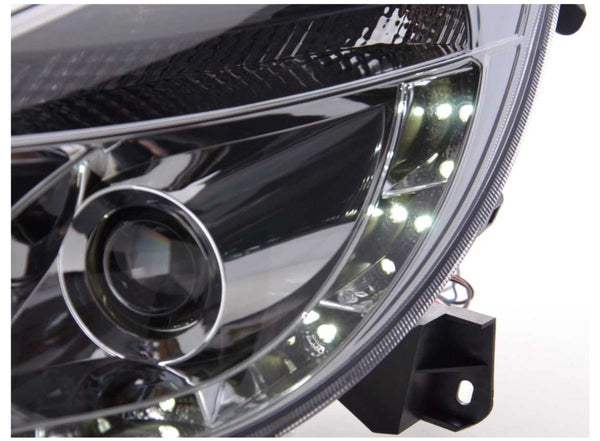 FK Pair LED DRL Lightbar Halo headlights Opel Vauxhall Corsa D 06+ Chrome LHD