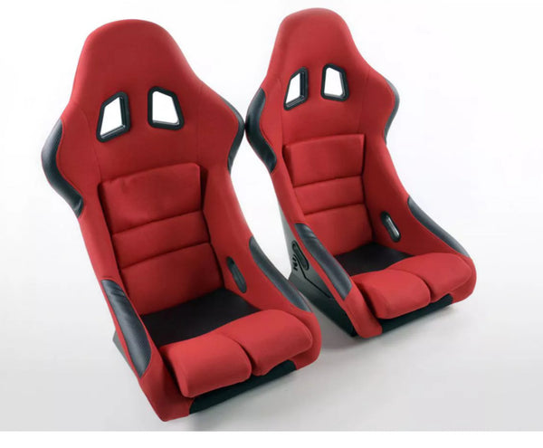 FK Universal Full Fixed Back Bucket Sports Seats RED Edition Track Drift STyle