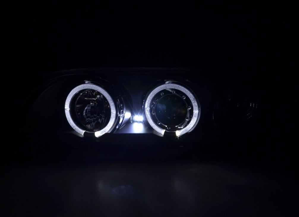 FK LED DRL Angel Eye Projector Halo Ring BMW 5-series E39 95-00 black M5 LHD