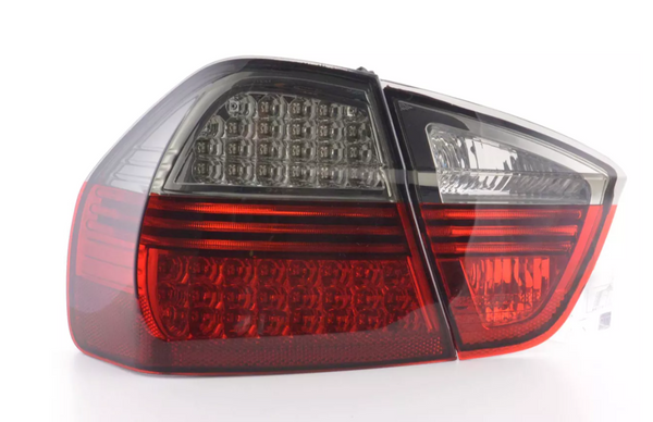 FK Paar LED-Lichtleiste, Rücklichter, BMW E90, E91, 3er-Serie, 05–08, rot, schwarz, Limousine, links