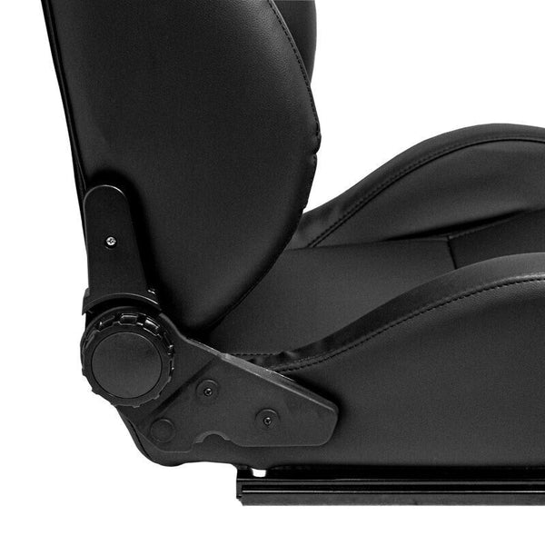 AS x1 Univ Synth Leather Recline Tilt Luxury Feel Bucket Seat Black inc slides