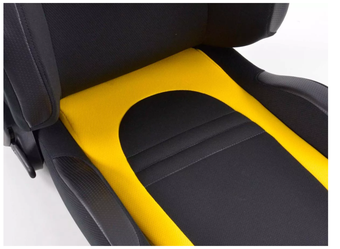 FK Pair Universal Reclining Bucket Sports Seats Black & Yellow Motorsports Ed