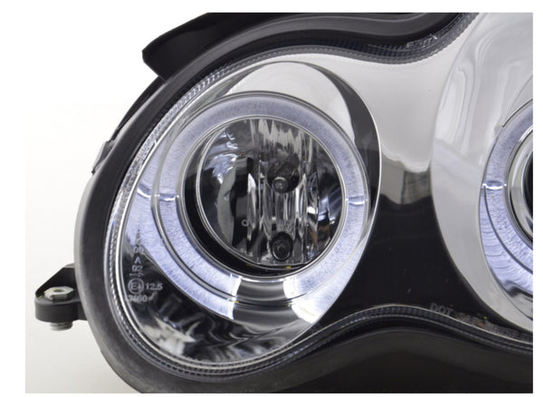 FK LED DRL Angel Eye Halo Ring Headlights Mercedes C-Class W203 203 00-07 LHD