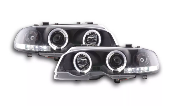 FK LED DRL Halo Lightbar headlights BMW 3-Series E46 Coupe Cabrio 98-02 black