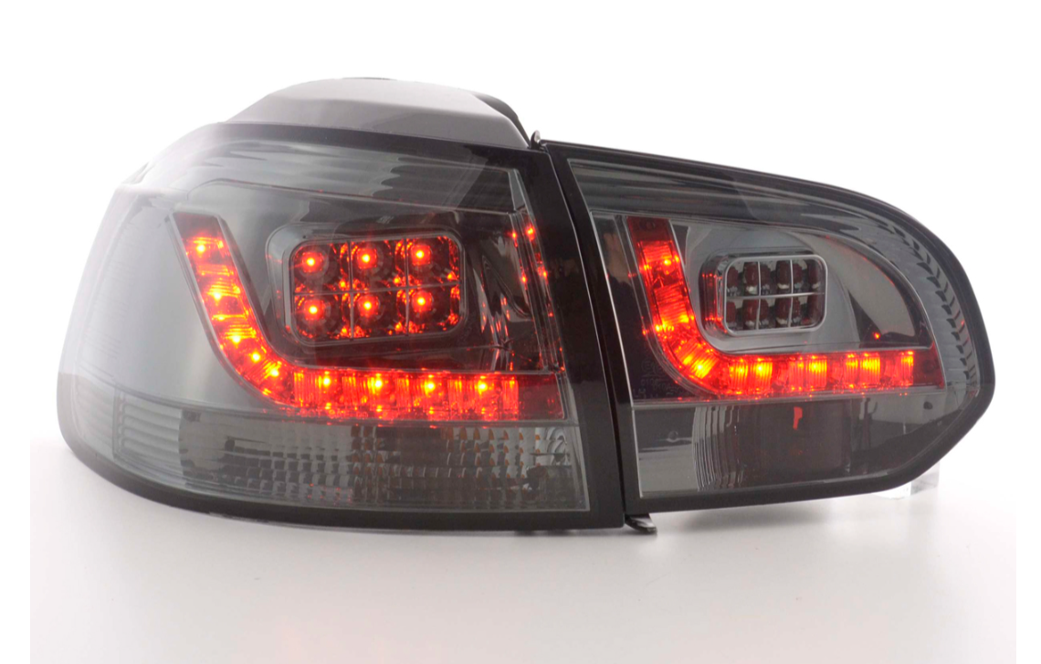 FK Set VW GOLF MK6 MK 6 08-12 1K LED REAR LIGHTS Lightbar BLACK SMOKE LHD GTI