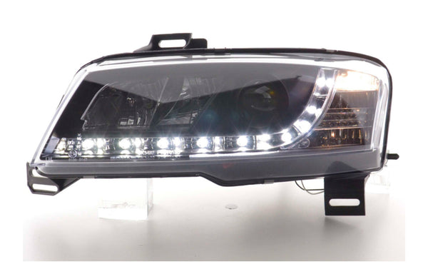 FK Pair LED DRL Lightbar Halo Headlights Fiat Stilo 3dr 192 01-07 Black LHD