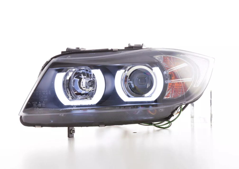 FK Pair LED DRL Projector headlights BMW 3-series E90 E91 05-08 black Xenon LHD